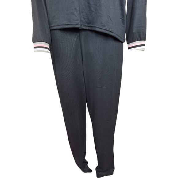 MUK LUKS Butterknit Crew Neck and Jogger Lounge Set Black 1X Comfort Pockets - Picture 7 of 16